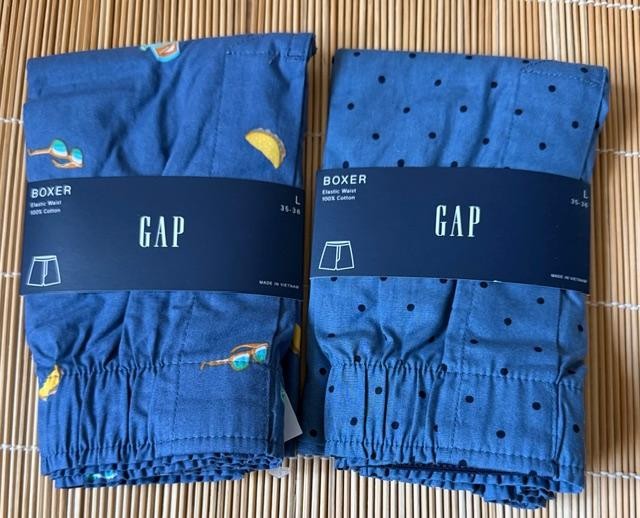 GAP 2 Pairs MEN Boxer 100% Cotton Blue Dots Tacos Tequila You Choose Size