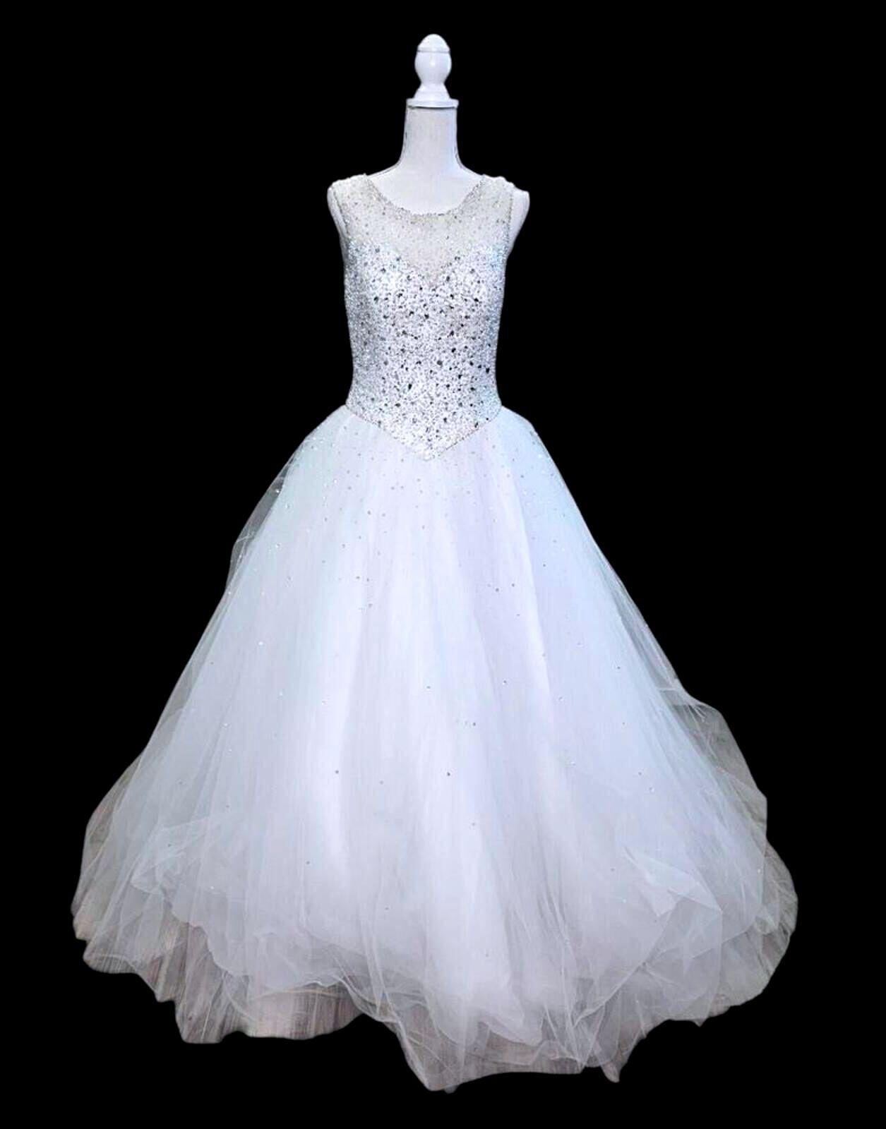 Mori Lee Madeline Gardner Wedding Dress Size 10 White Beaded Ball Gown NWT