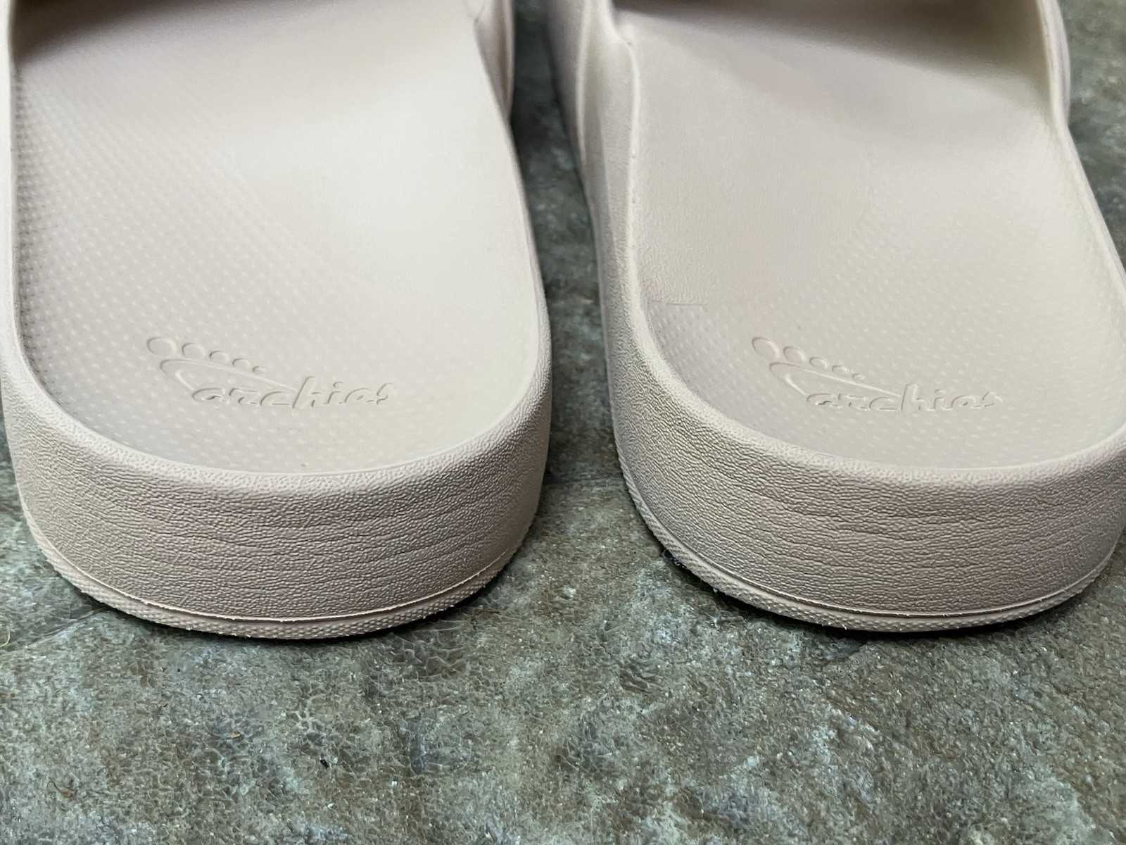 Archies Slide Sandals Womens 8 Tan Nude Comfort Slip On Orthotic Arch Pool Beach