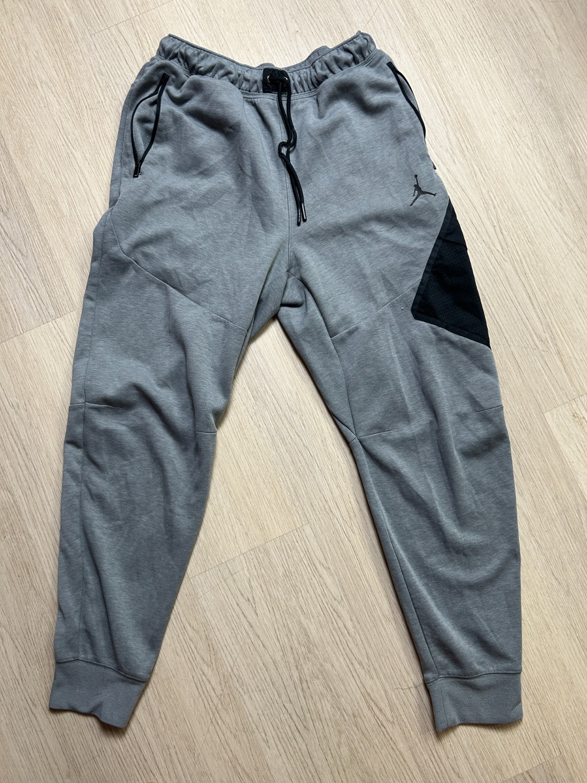 Nike Air Jordan Dri-Fit Joggers Mens Large L Gray Cargo Mesh Pocket Slim Fit Pan
