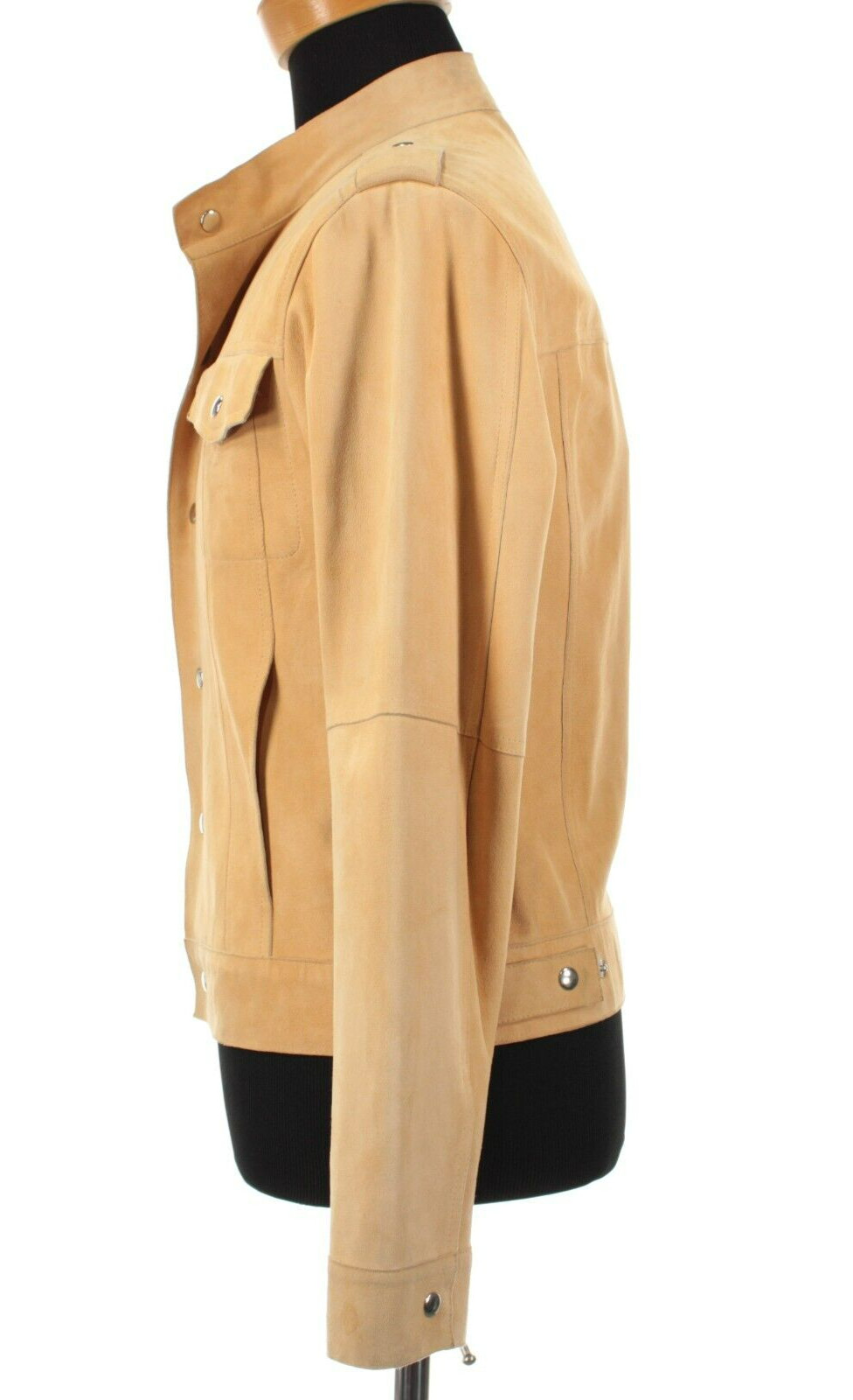 Hettabretz NWD Snap Front Suede Leather Jacket Size 50 (~ Small US) In Solid Tan
