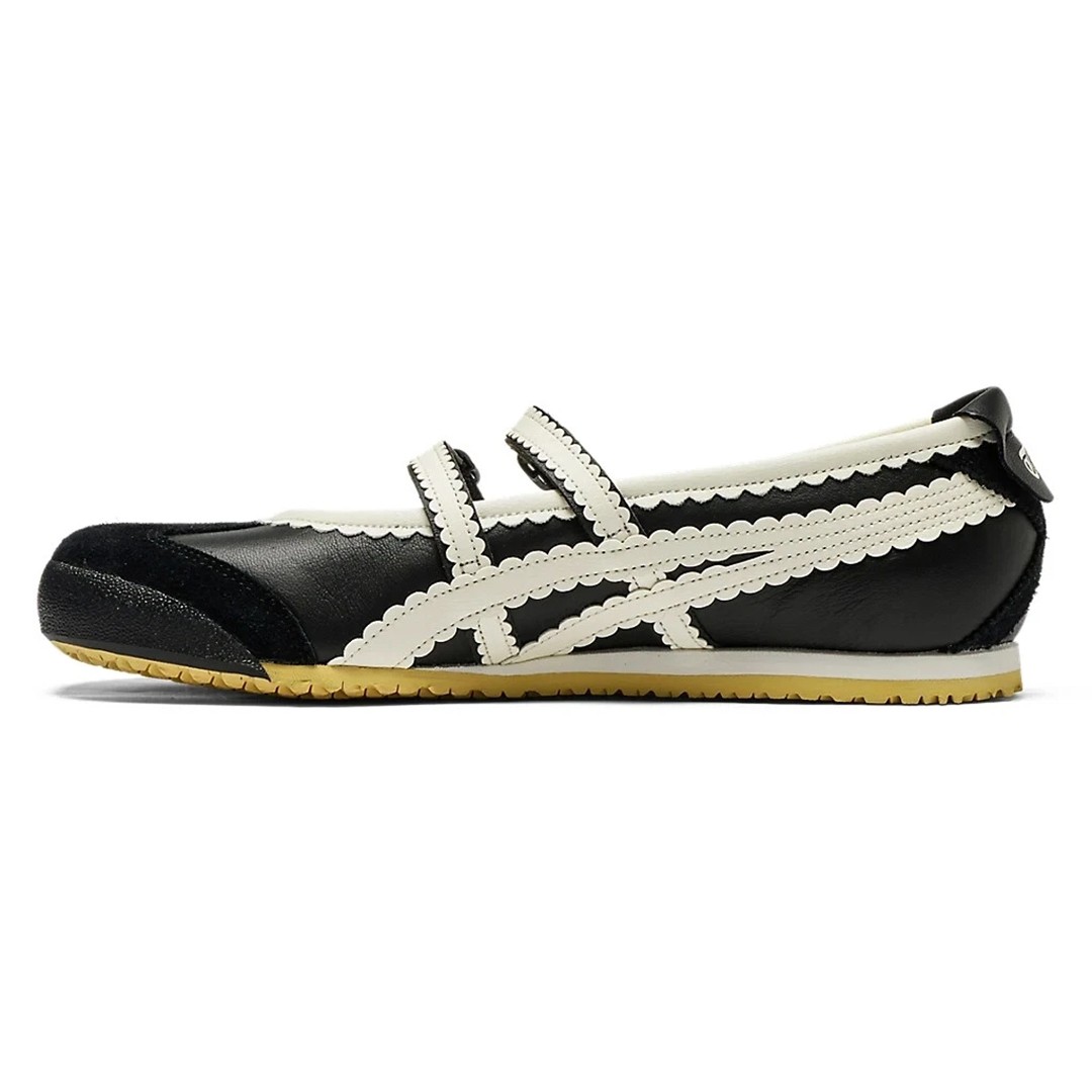 Vintage ONITSUKA TIGER MEXICO66 TGRS BALLET FLATS Black Cream 1182A678-001 Women