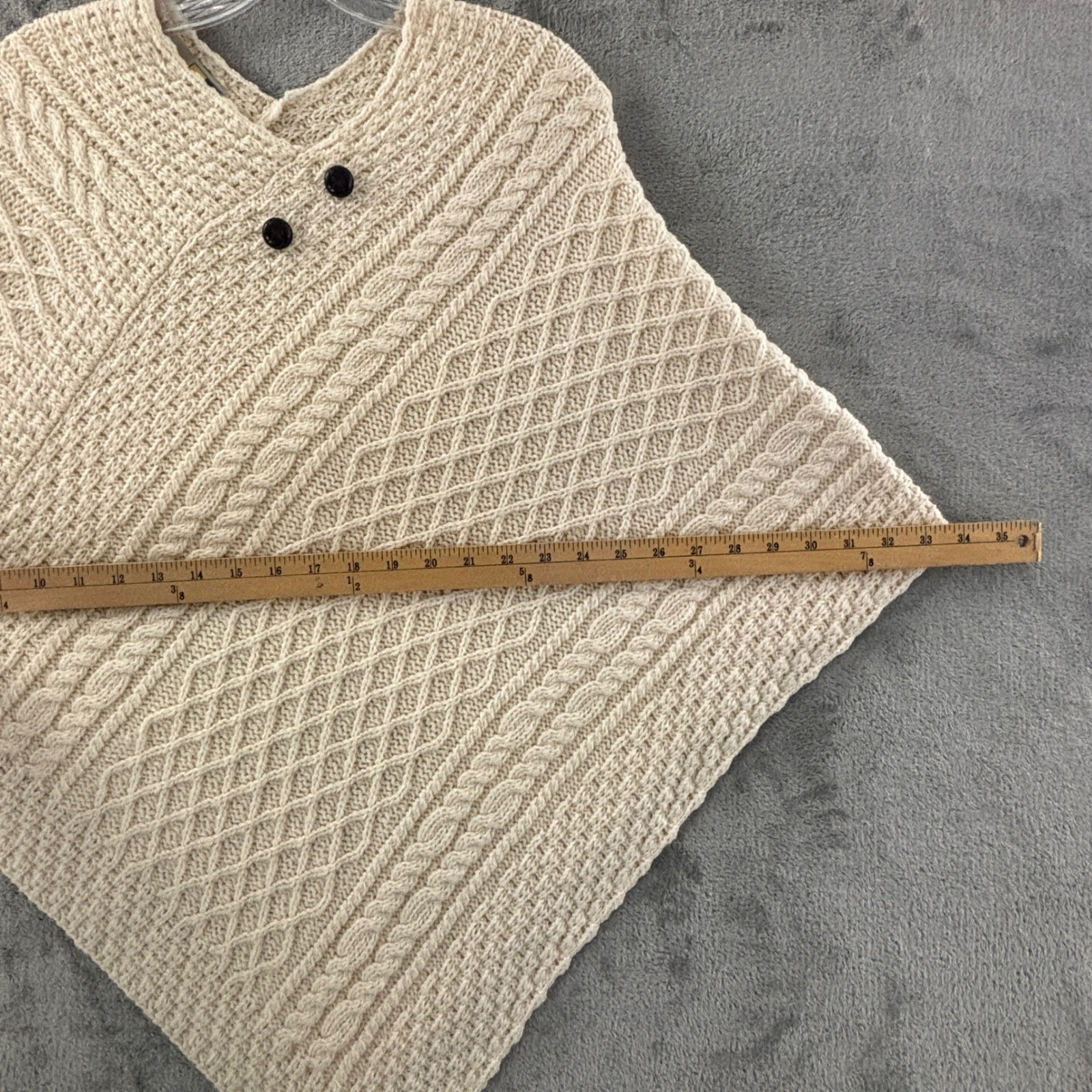 Barnes Clan Aran Poncho Cream Merino Wool Ireland One Size Aran Sweater Market