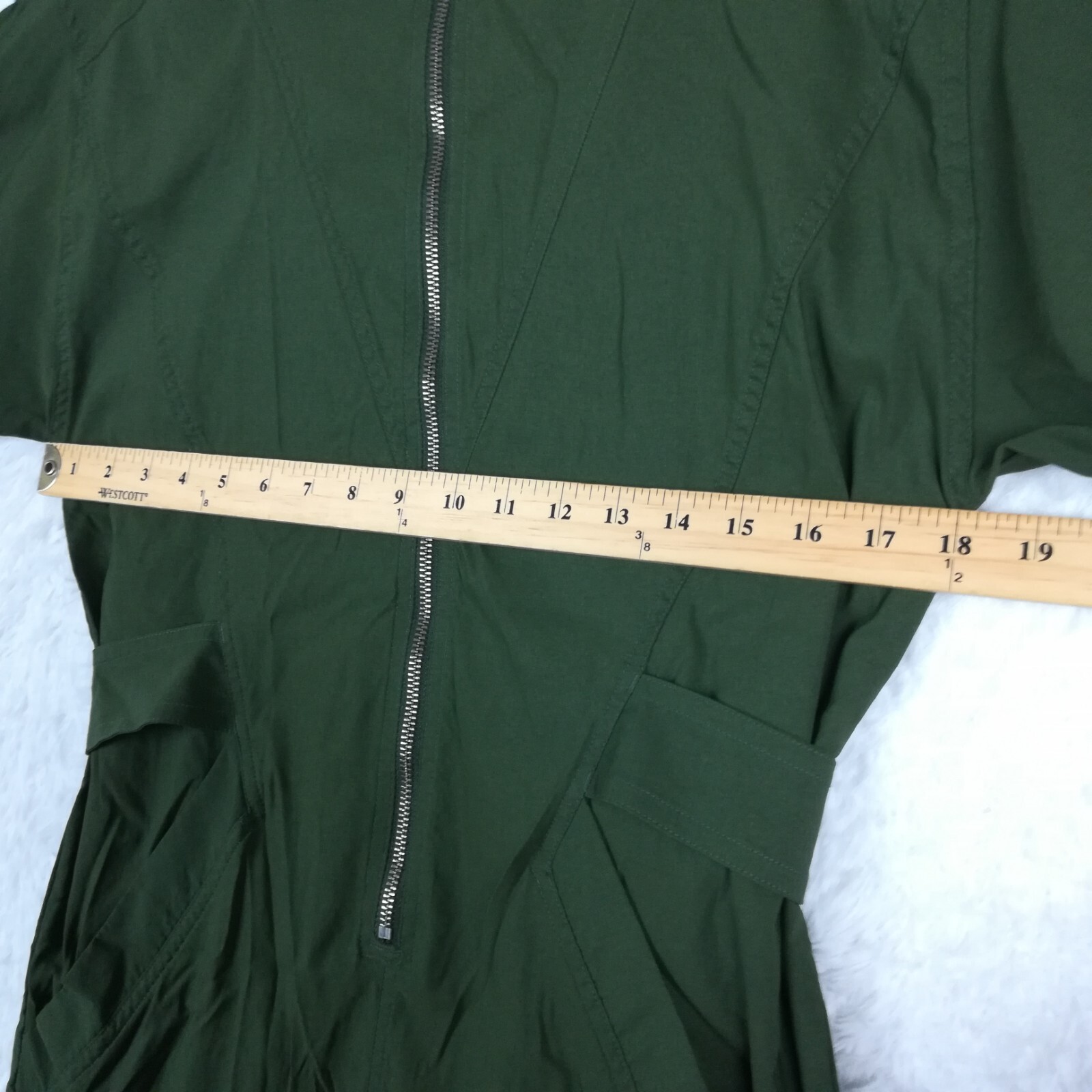 Athleta Womens Lenox Jumpsuit Tuscan Olive Casual Workwear Travel Zip 4