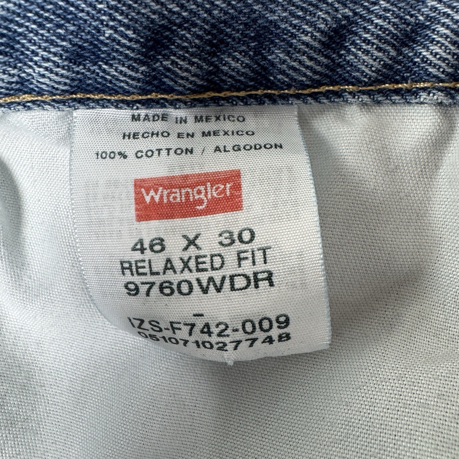 Vintage Wrangler Jeans Men’s 46 x 30 tag (46 x 28 actual) 100% Cotton