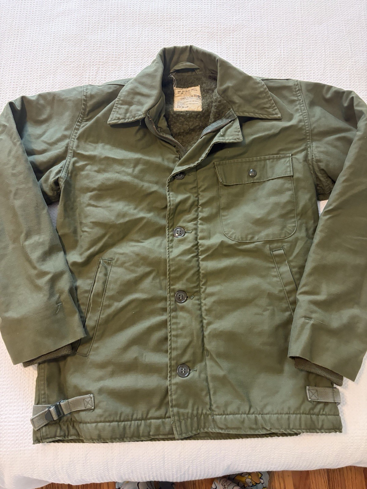 Vintage USN Navy Deck Jacket Small Cold Weather Vietnam 70s Great Condition