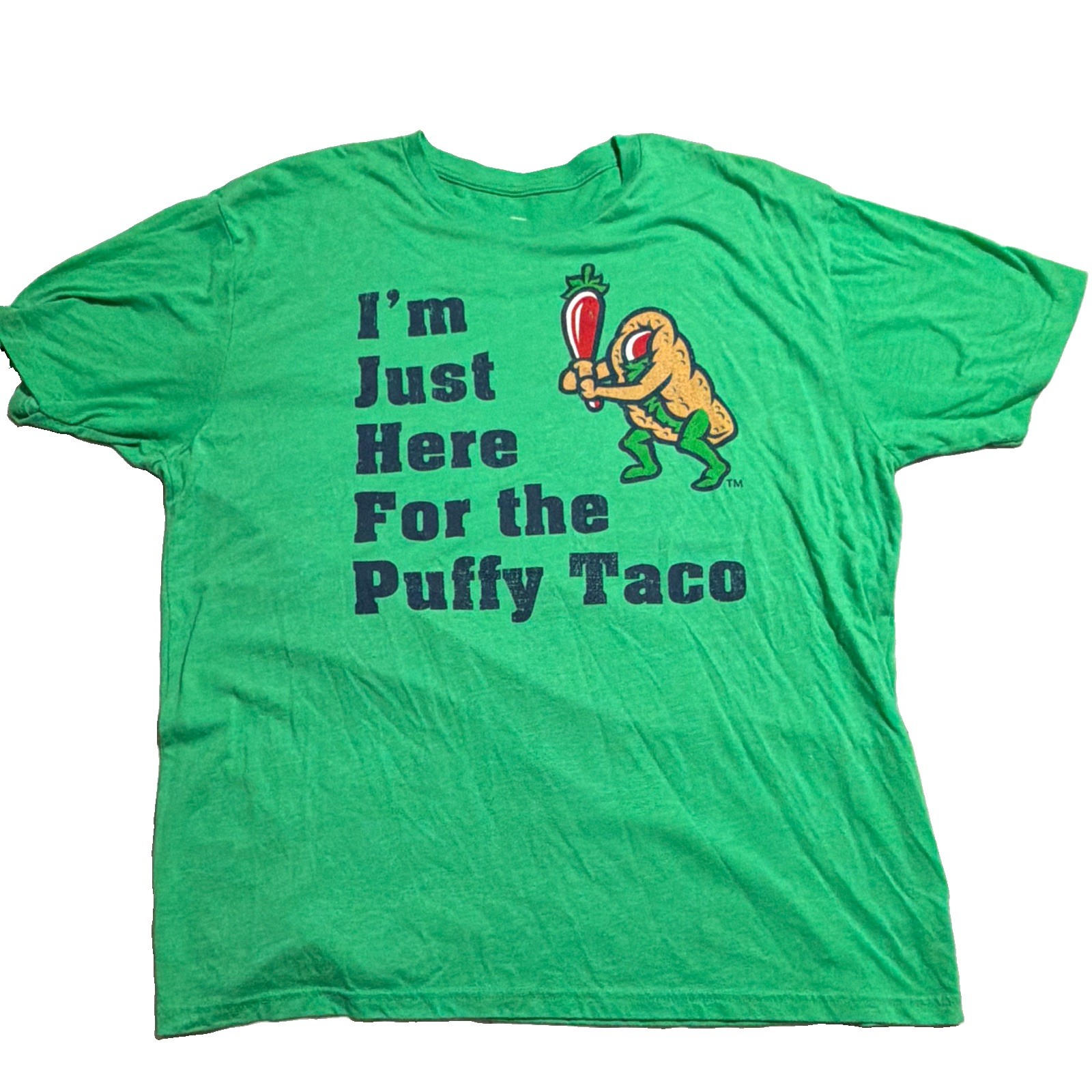 San Antonio Missions Puffy Taco Men’s XXL Green Short Sleeve Taco T-Shirt