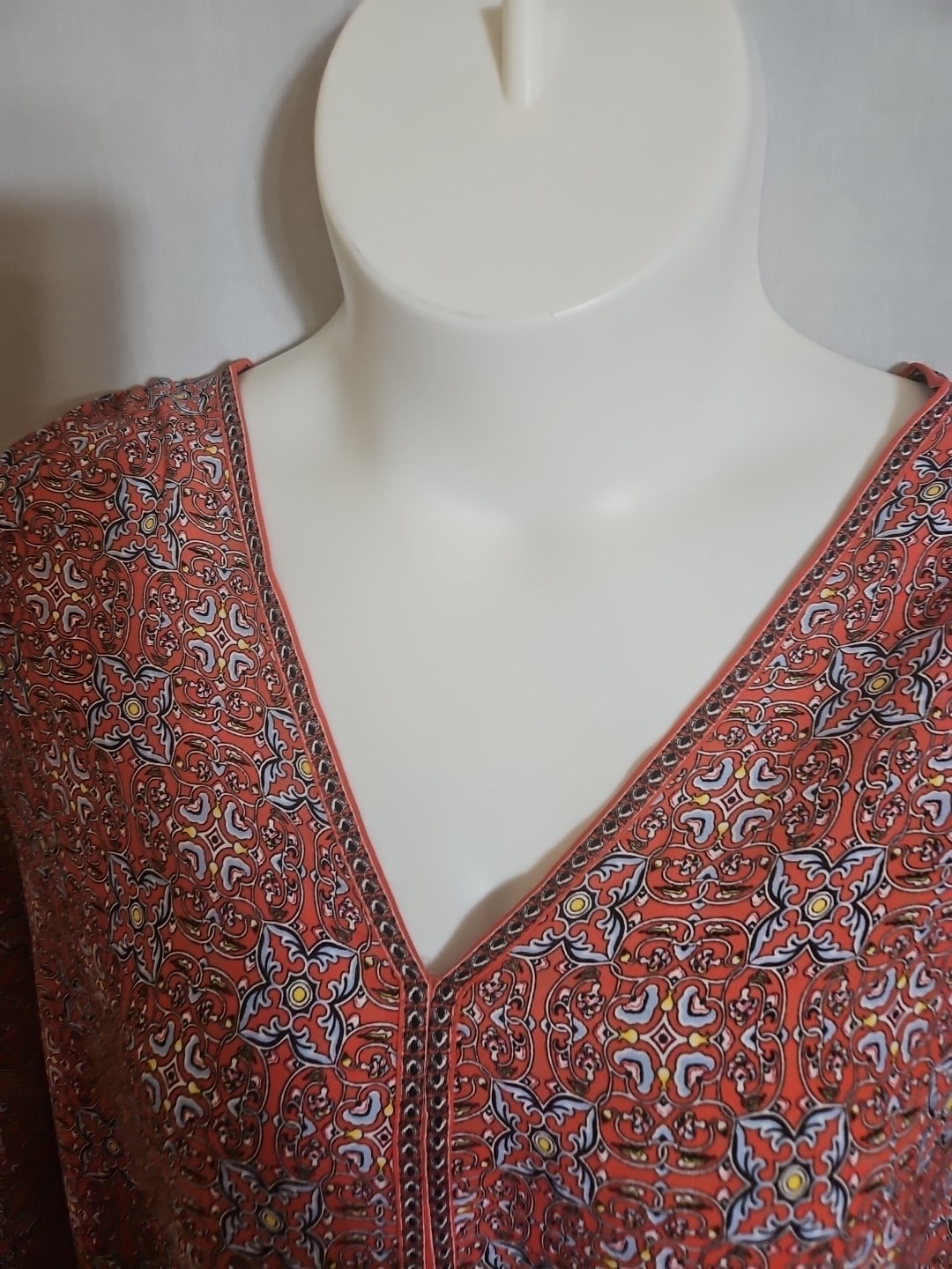 NEW MAX STUDIO Top Women 3X Plus Multicolor Floral S Sleeve Lightweight Blouse