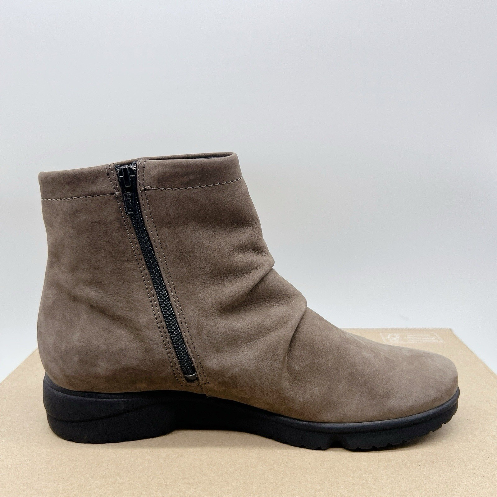 Mephisto Rezia Walnut Nubuck Ankle Boots Wedge Womens US 6 EU 37 1/3