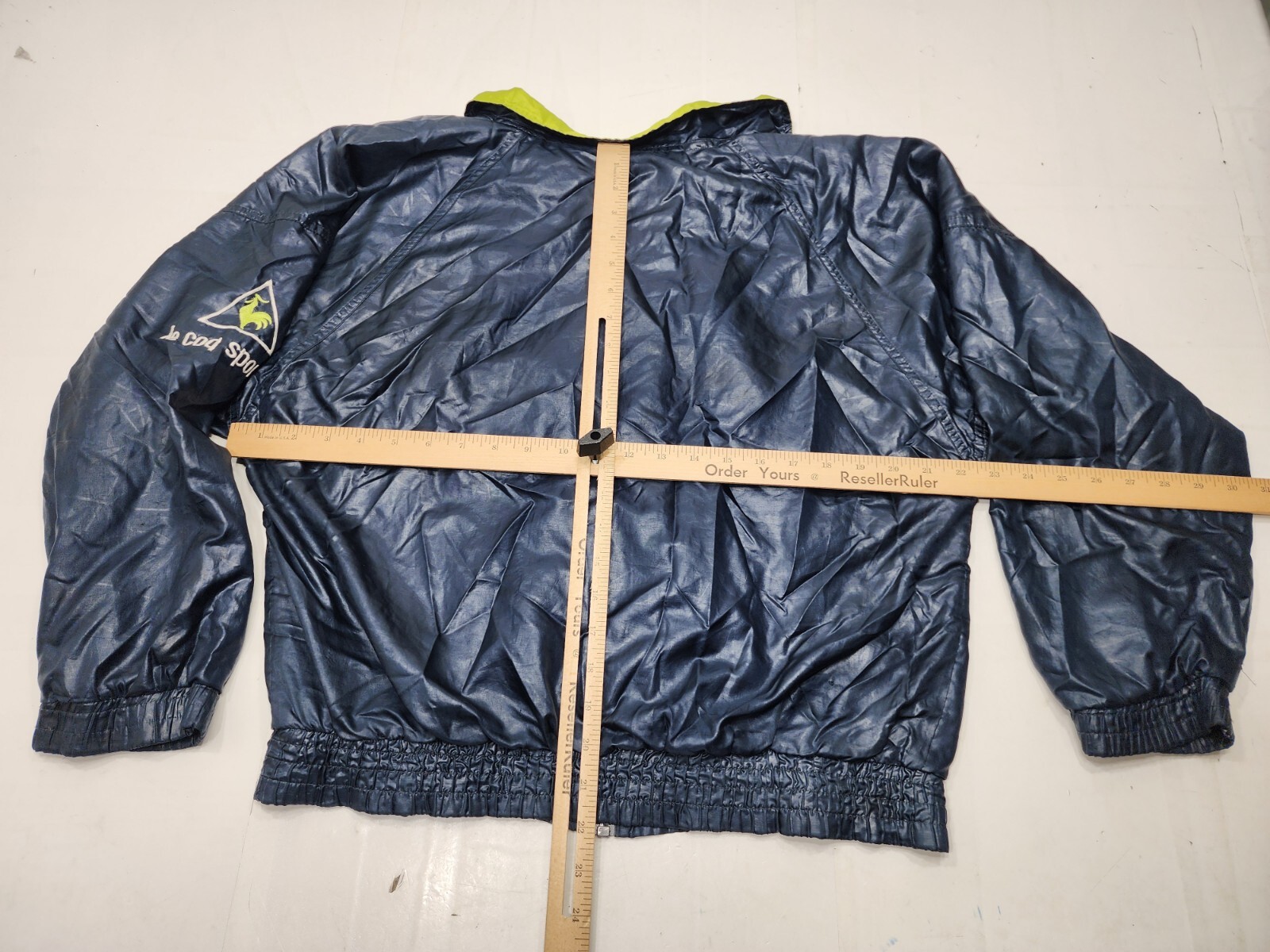 Vintage Le Coq Sportif Full Zip Lined Windbreaker Jacket Navy Size Med