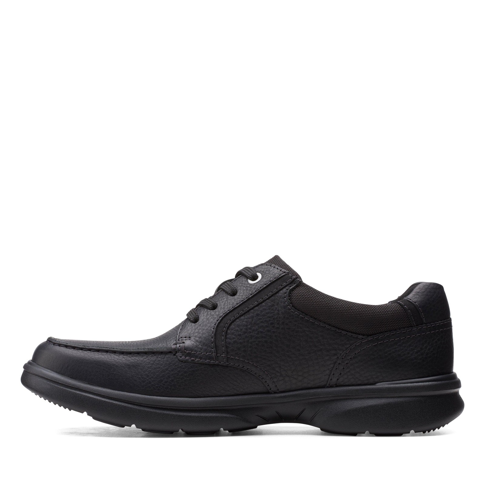 Clarks Mens Bradley Vibe Black Leather Casual Shoes