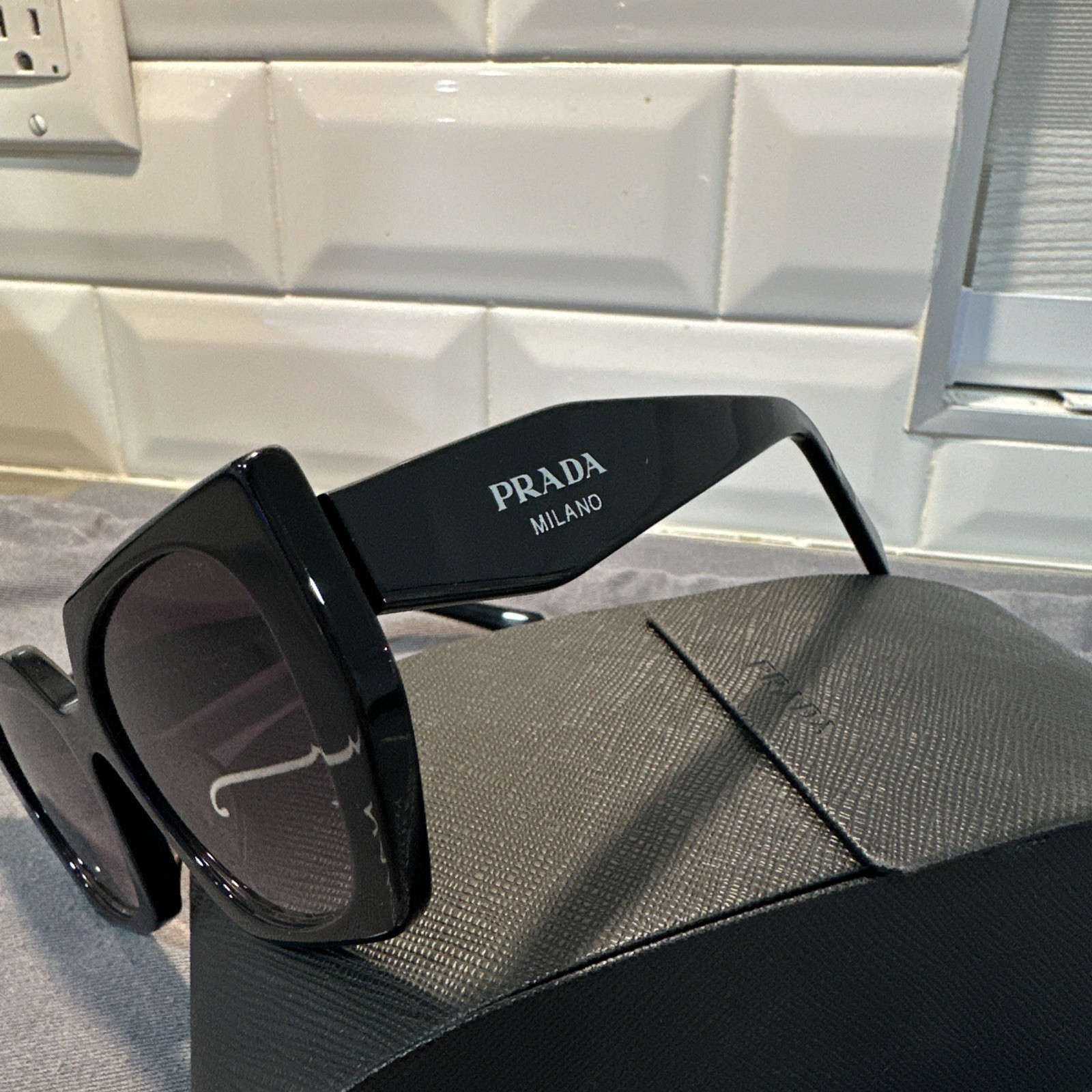 Prada Sunglasses PR15WS BLACK POLARIZED