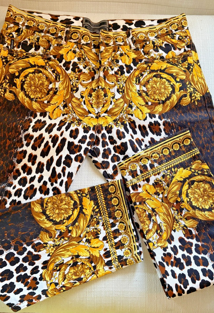 Versace Tribute Wild Baroque SS 2019 Women’s Jeans Sz 36 Italy Excellent Cond