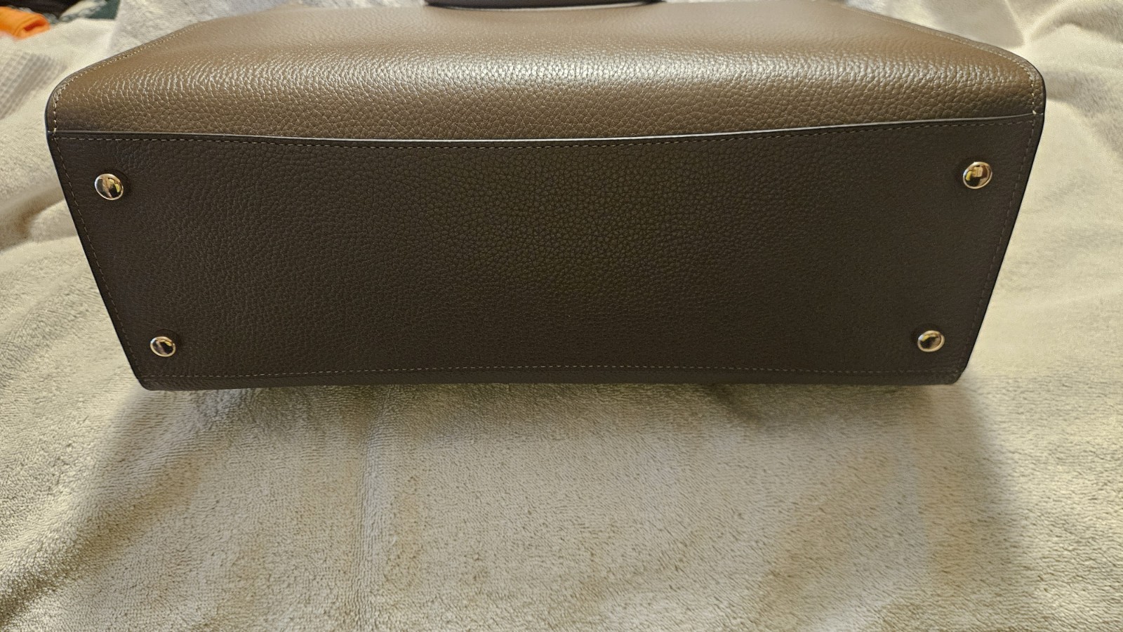 Coach Maggie Tote Bag Refined pebble leather dark stone