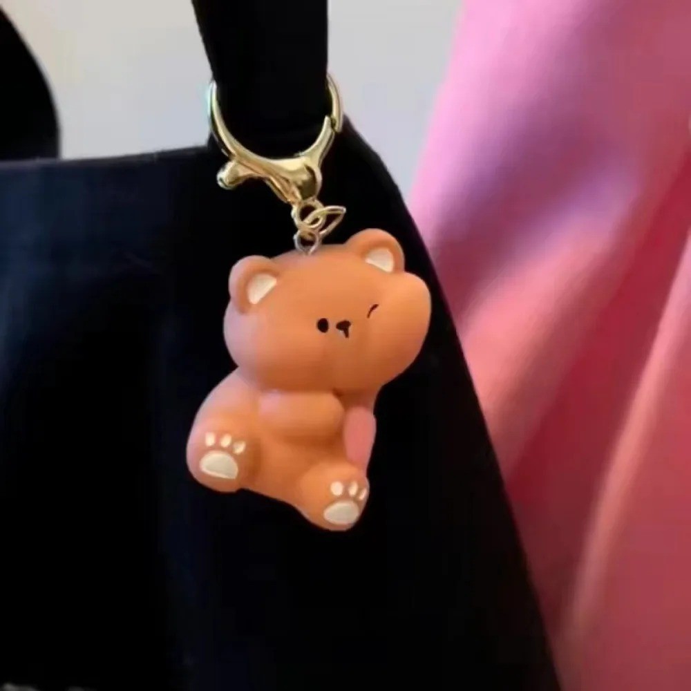 1Pair Magnetic Bear Couple Keychain Cute Resin Bag Charm Key Ring Gift Lovers