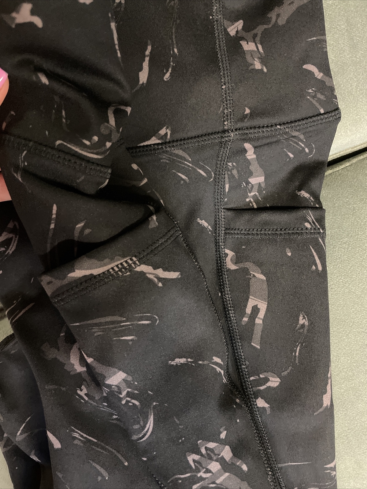 CHOOSE SIZE Active Life Womens Legging Missy 7/8 Pocket Marble Black Brown