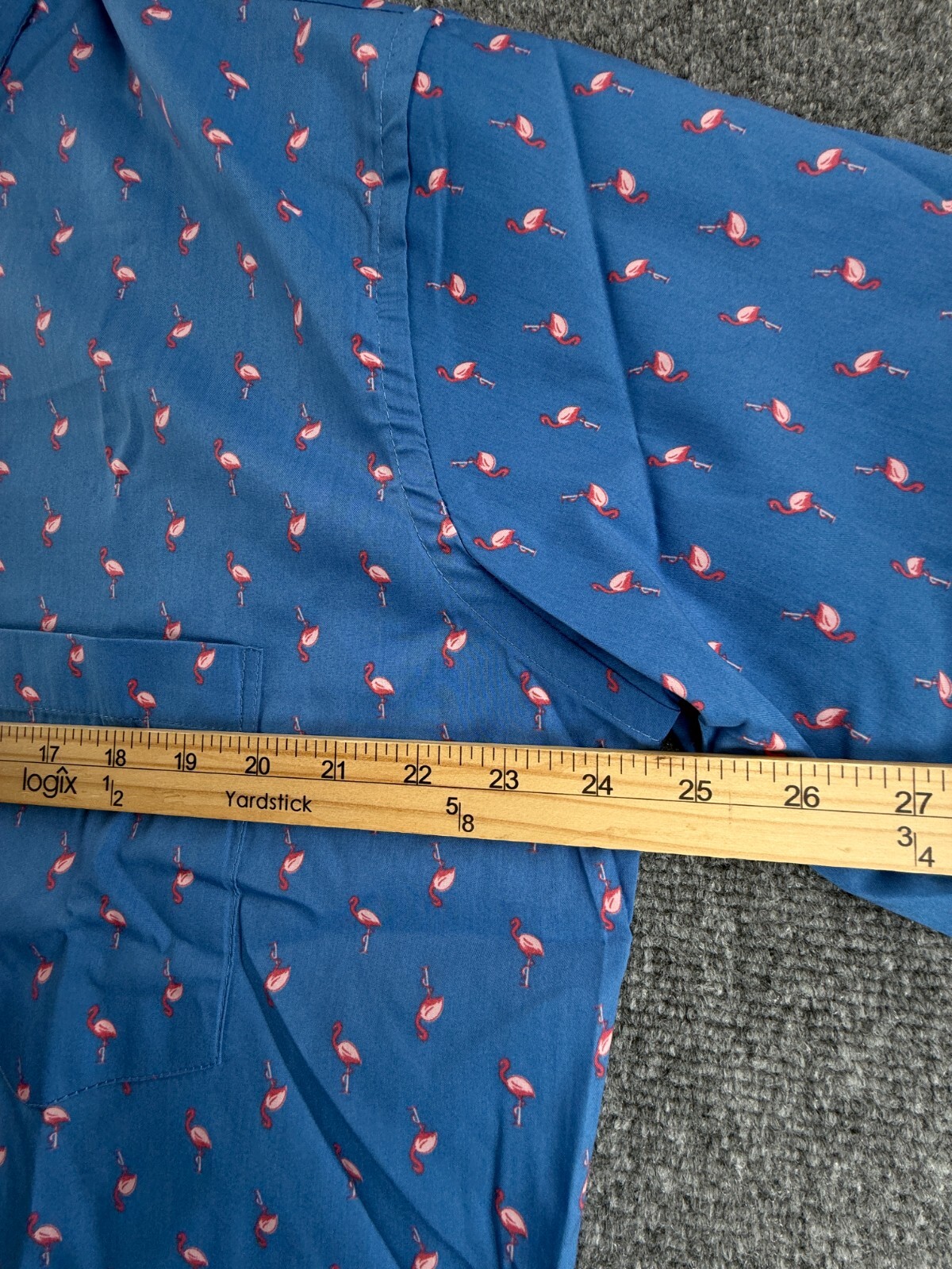 NWT IZOD LT Large Flamingo Print Tall Blue Performance Button Up Beach $65 Men