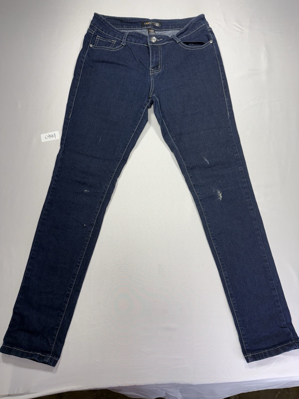 bebe Women’s Skinny Jeans Dark Wash Stretch Slim Fit Studded Logo Pockets 9