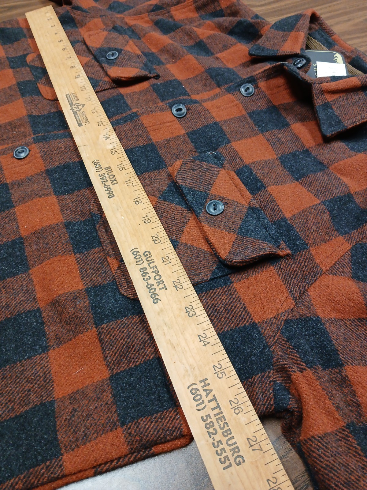 Jachs New York Men’s 2XL Flannel Shirt Jacket Red Black Plaid Wool Blend NWT