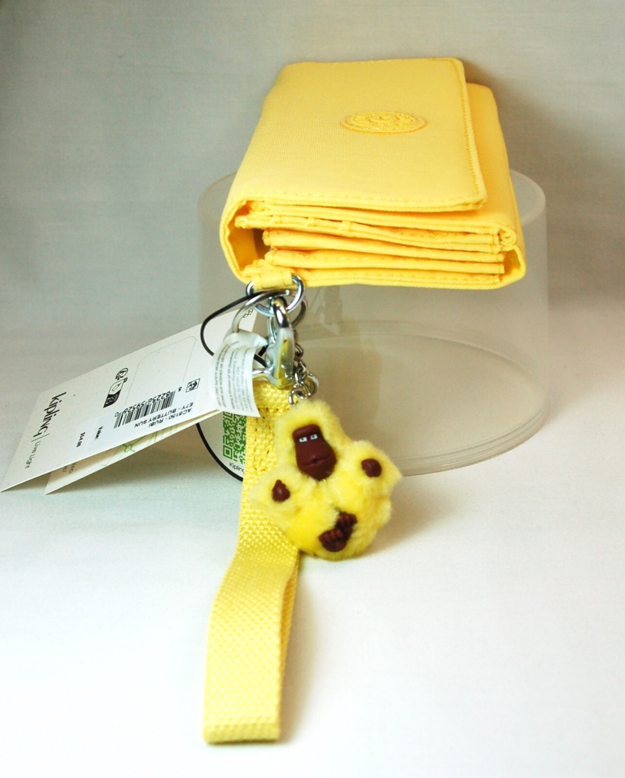 NWT Kipling RUBI LARGE WRISTLET WALLET “Buttery Sun” + ADDIE Bag Charm STK#A