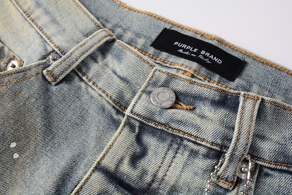 New Purple Brand Men Distressed Denim Pants Printing Slim Fit Jeans .