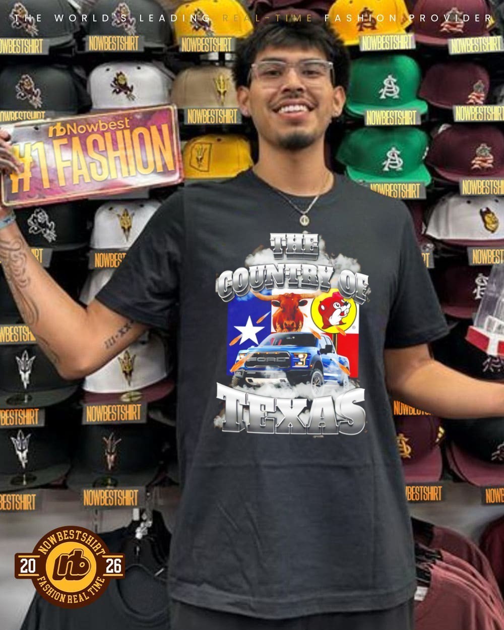 The Country of Texas with Ford Raptor and Buc-ee’s T-shirt