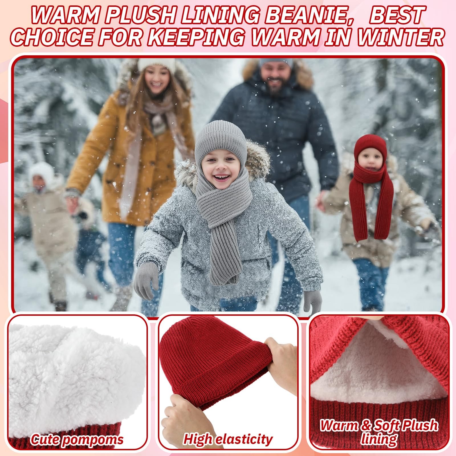 Geyoga 12 Pcs Kids Knitted Winter 6.7 x 8.3 inches/ 17 x 21 cm(LxH), Trend