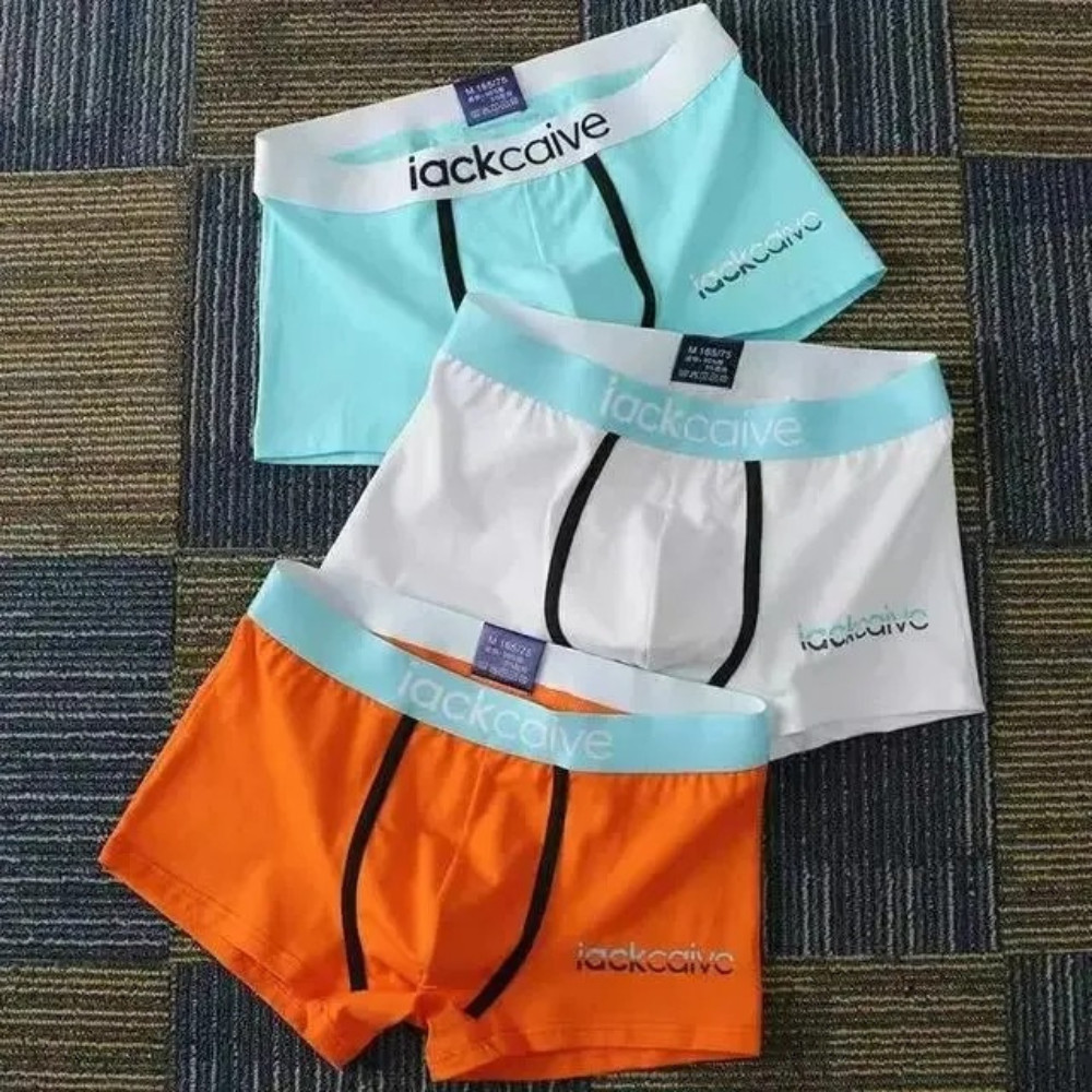 3 Pack Men’s Cotton Boxer Briefs Soft Breathable Printed Underwear Comfortable