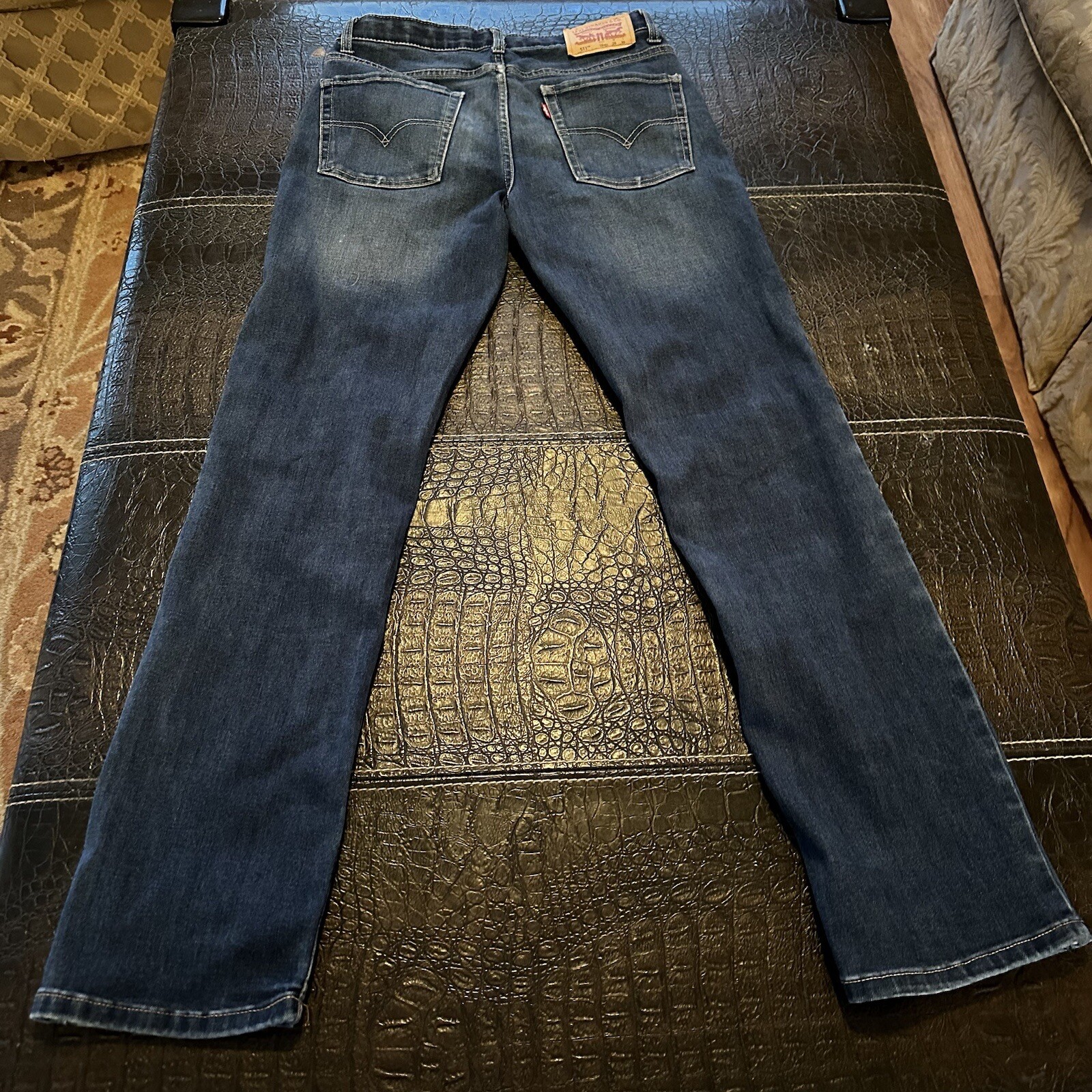 LEVI’S Women’s Blue Jeans 511 Dark Wash Elastic Waist TAG SIZE 16 Reg 28×30