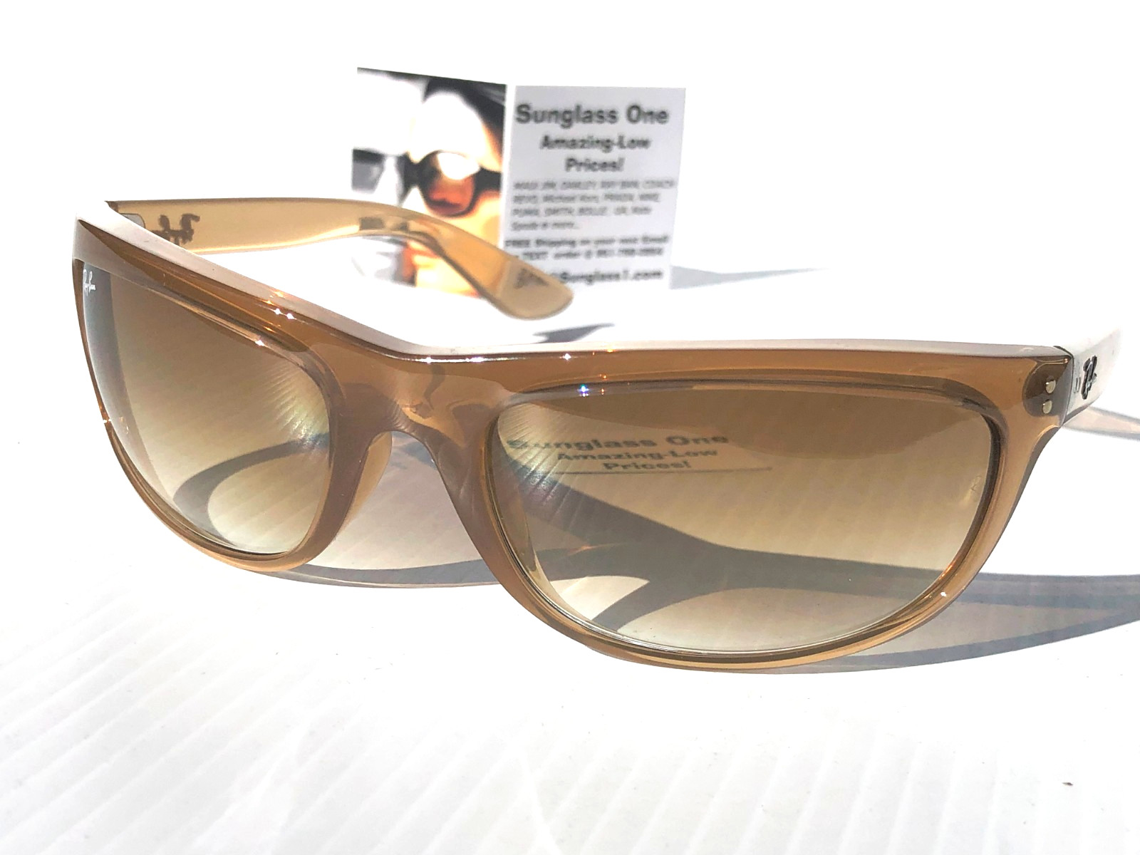 Ray Ban BALORAMA Opal Light Brown GRADIENT Brown Lens Sunglass RB 4089 6789/51