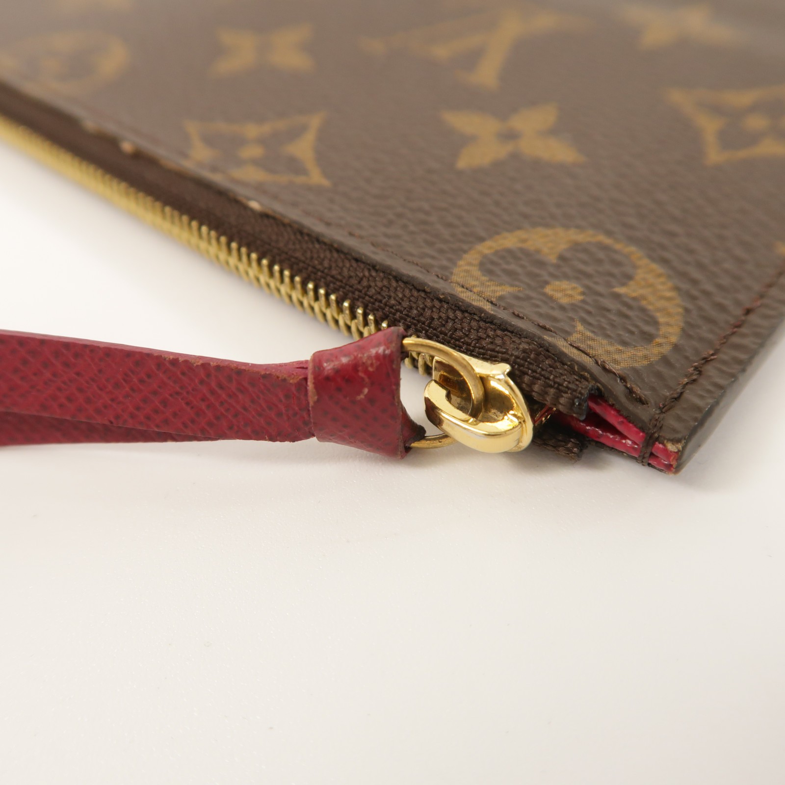 LOUIS VUITTON GHW Felicie Pochette Chain Shoulder Bag M81896 Monogram Brown Red
