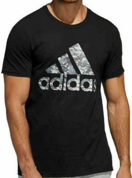Adidas Men’s Linear Graphic Tee Digi Camo Black New!