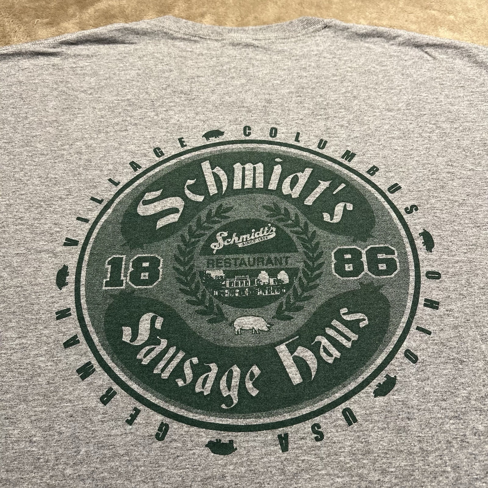 Bier = Beer Funny German T Shirt Schmidt’s Sausage Haus XL