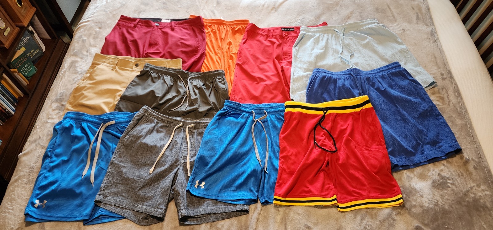 Men’s Shorts Medium (33 Waist): Lot Of Eleven (11). Various Colors.