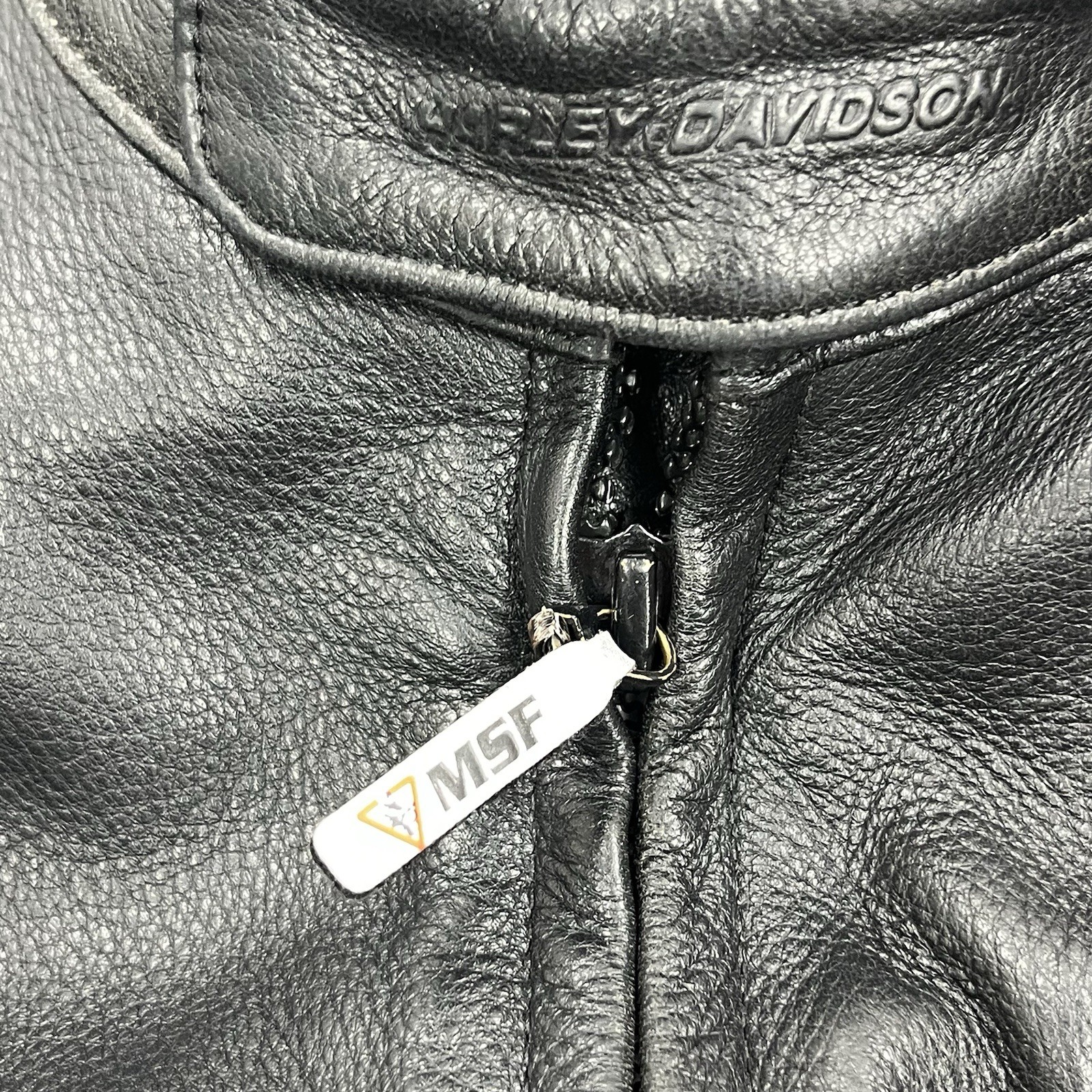 Harley Davidson FXRG Jacket Mens Large Black Leather Liner Armor Biker