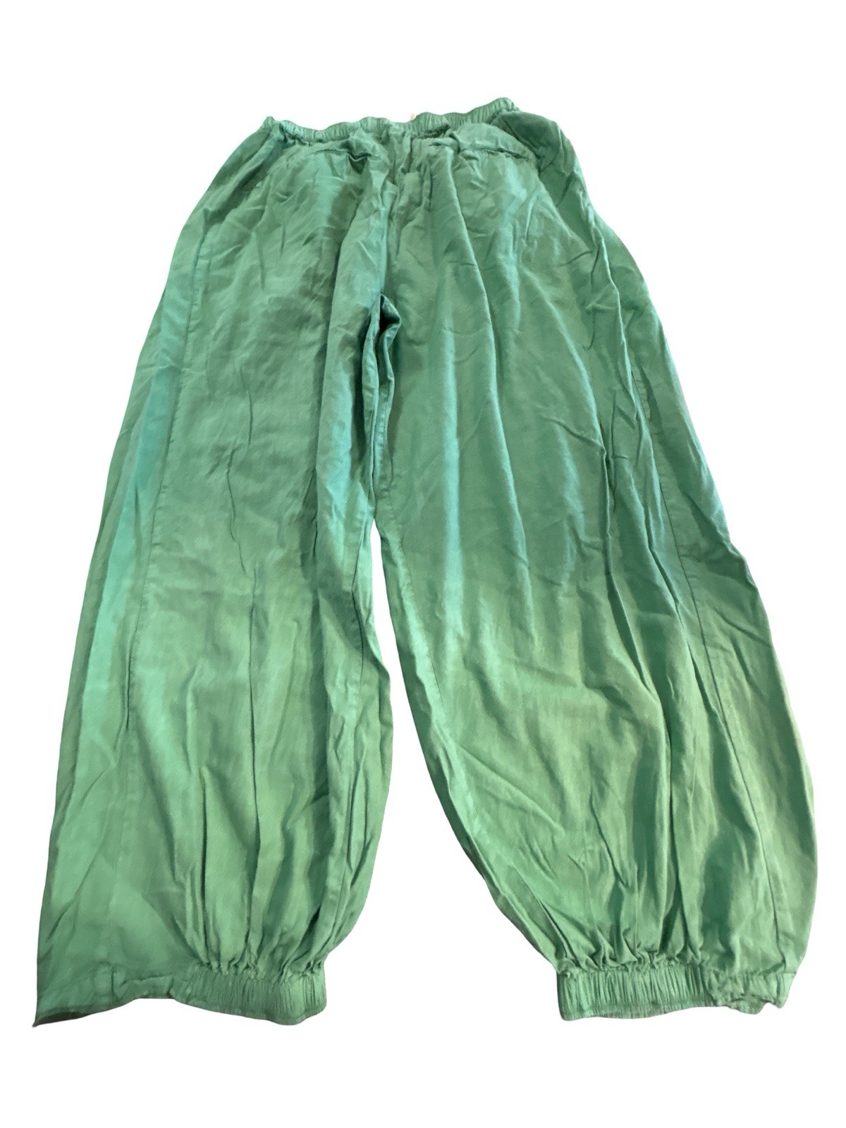 FREE PEOPLE To The Sky Parachute Pants Kelly Green Medium Smocked Cuff Harem
