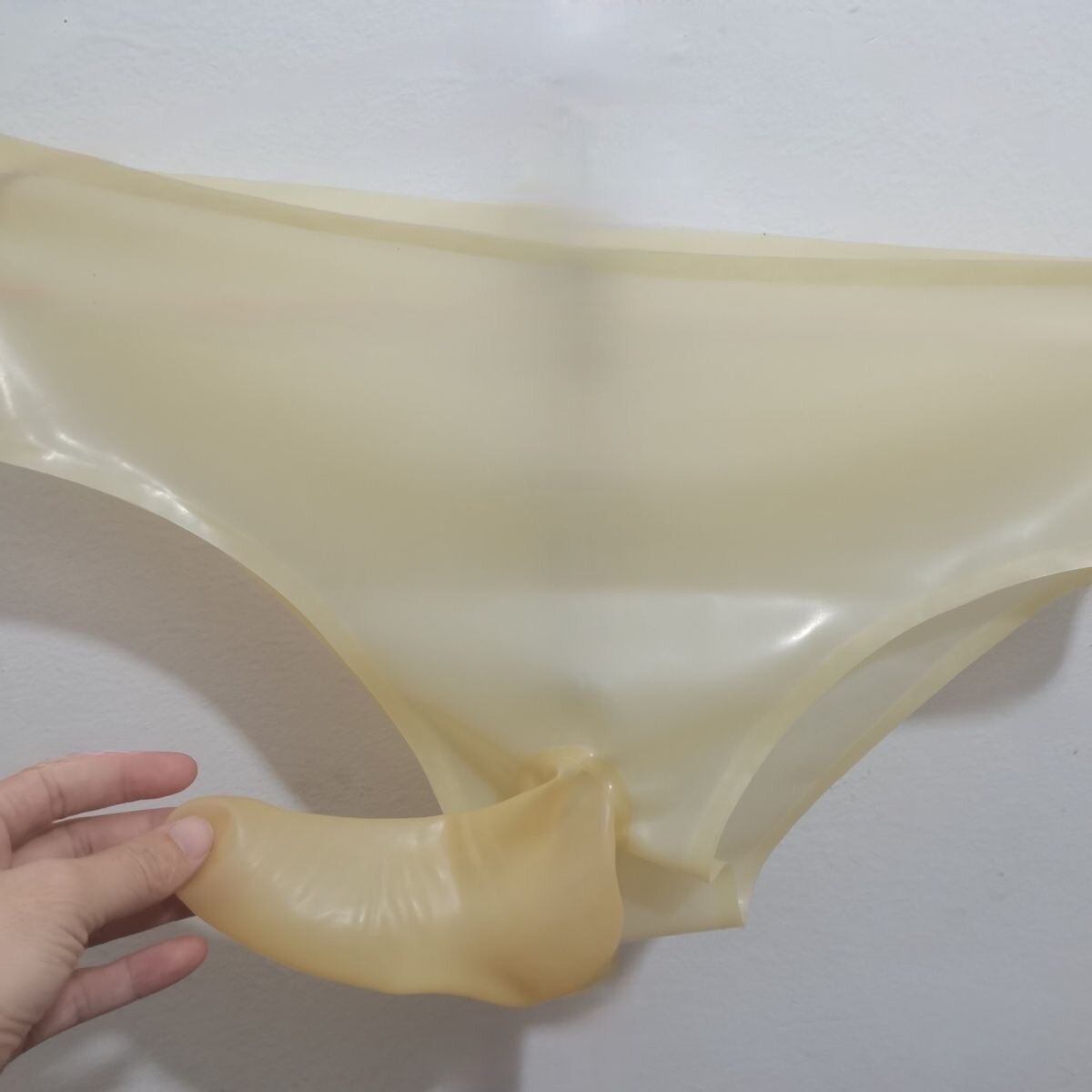 Transparent Latex Rubber Male Briefs Shorts 17cm Sheath Condom Underwear Fetish