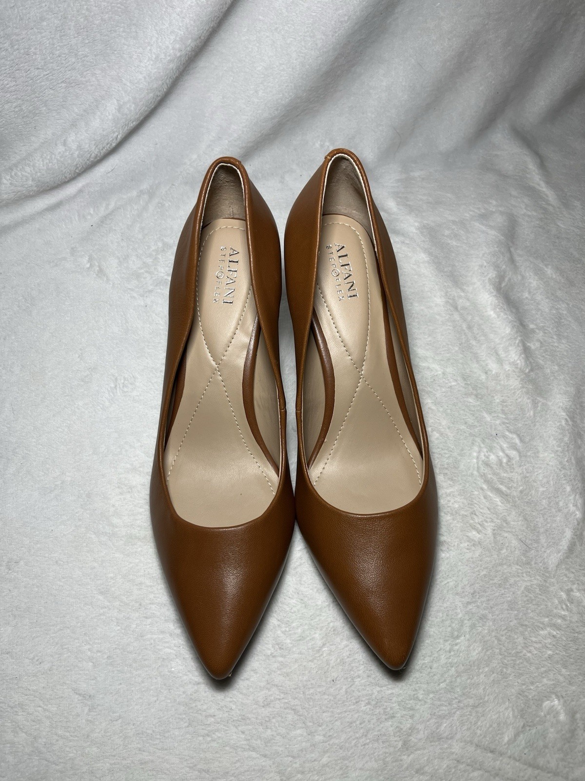 Alfani 3 Inch Caramel Brown Leather High Heels