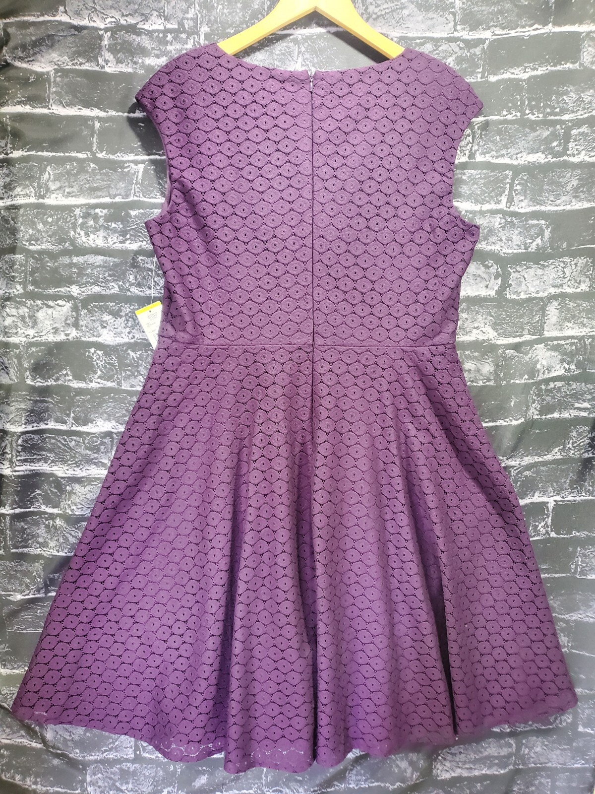Black Label by Evan Picone Dress Womens 14 Purple Faux Wrap Elegant Classic NWTs