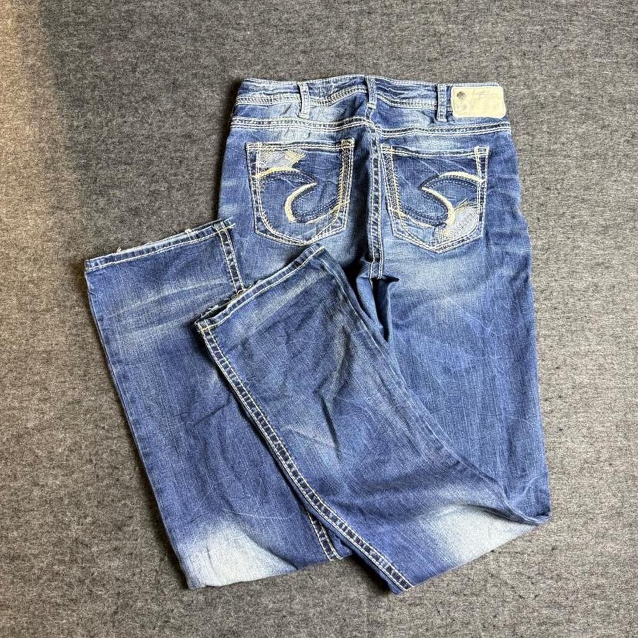 Y2K Silver Jeans Co. low rise bootcut jeans faded wash women’s Sz 30×33