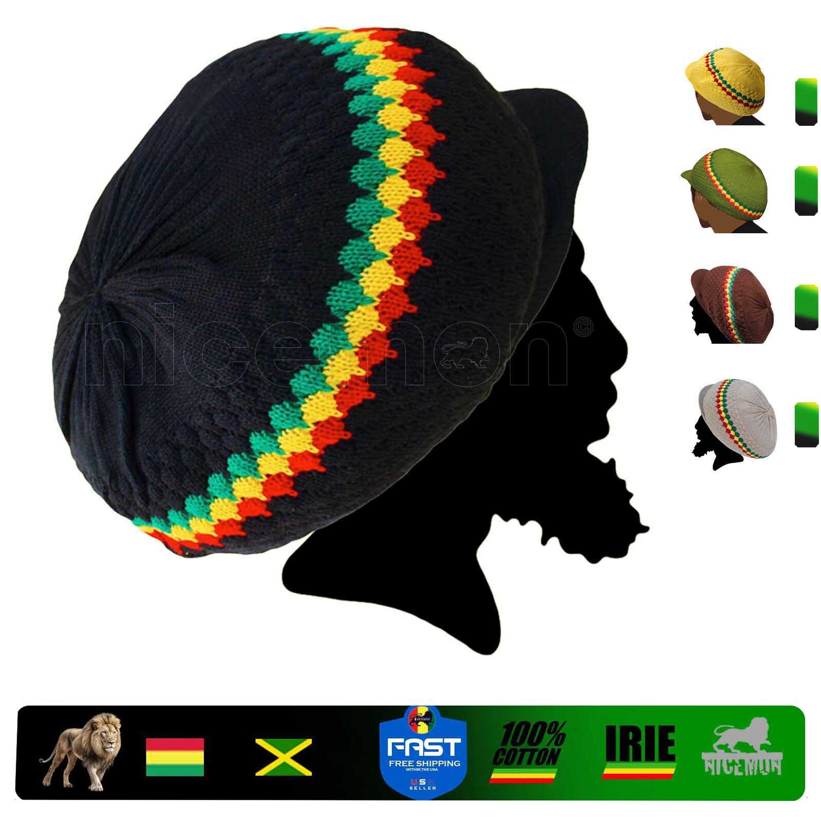 Rasta Rastafari Hat Cap Rastacap Reggae Jamaica Hats Dreadlocks Marley Irie M/L