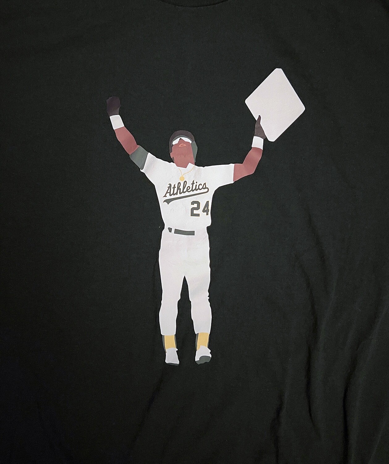 RICKEY HENDERSON 1991 RECORD GREATEST MAN OF STEAL BASEBALL T-SHIRT ADULT LARGE!