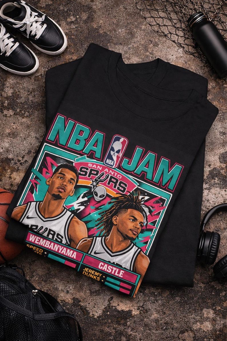 NBA Jam Spurs Retro Roster T-Shirt