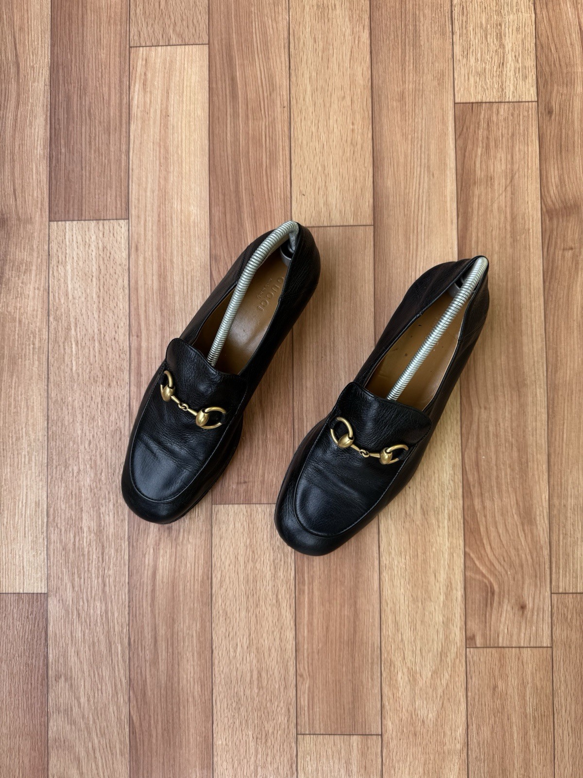 AUTHENTIC GUCCI BLACK LEATHER HORSEBIT SLIP ON LOAFERS SIZE EU 37 , US 7 , UK 4