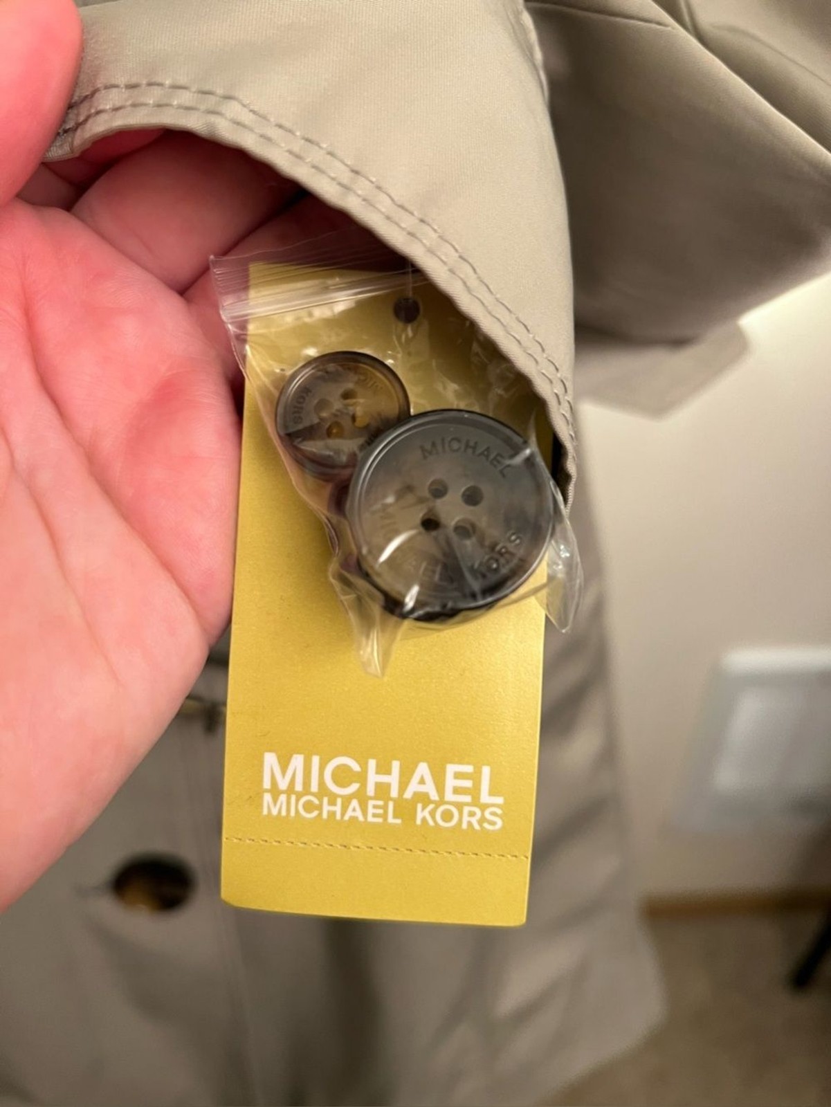 NWT Michael Kors Dusty Sage Trench Coat XL Old Money Belted Rain Jacket