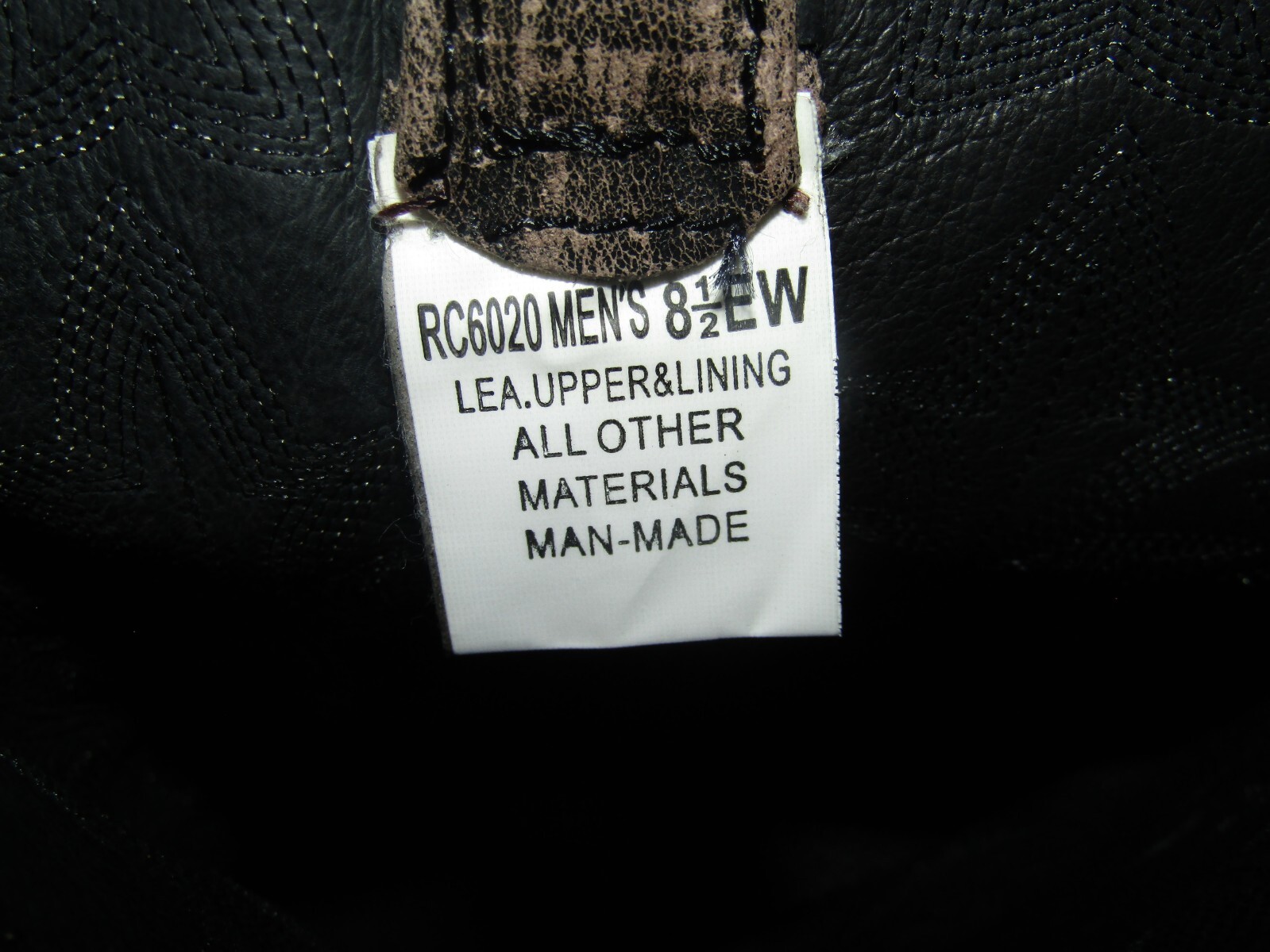 Rockin Country RC6020 Mens 8.5 EW Black Brown Distressed Leather Cowboy Boots
