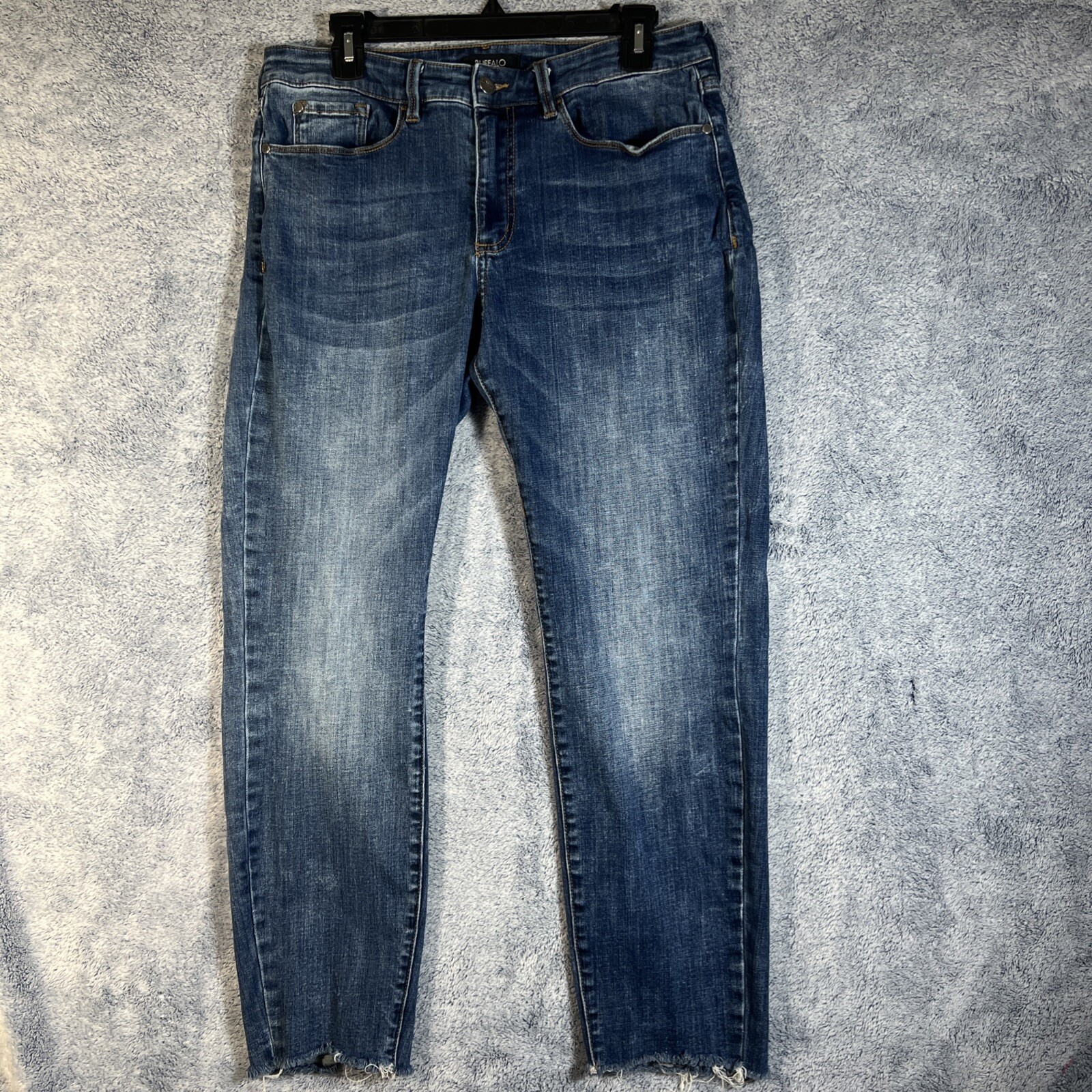 Buffalo David Bitton Hope Women’s Mid Rise Skinny Stretch Raw Hem Jeans Size 32