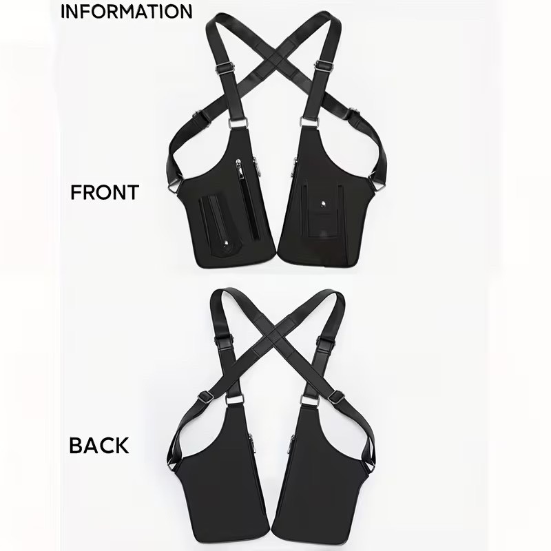 Adjustable Anti-Theft Underarm Shoulder Bag PU Leather Wallet Holster Bag – New