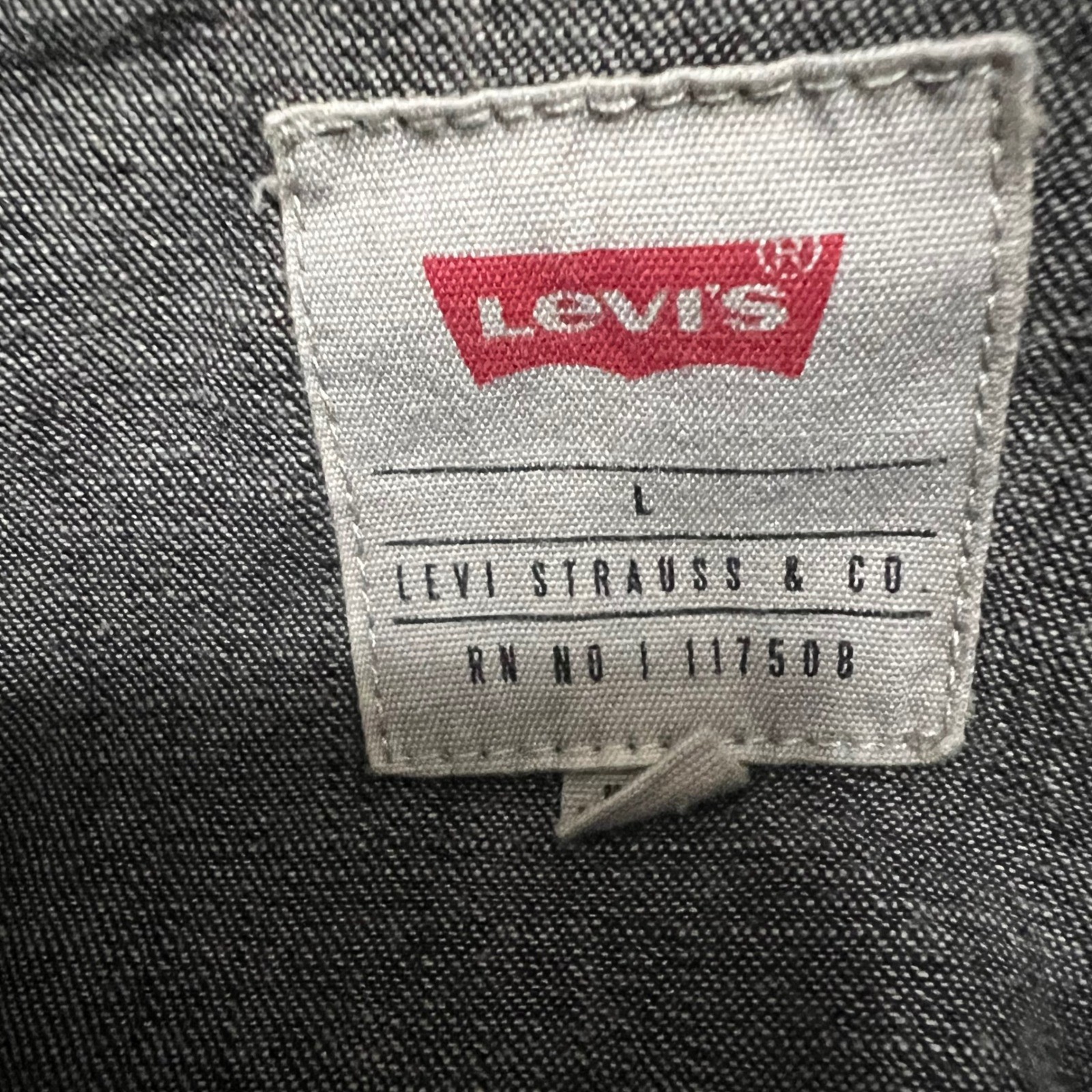 Levi’s Denim Shirt Mens Large Black Pearl Snap Western Long Sleeve 3LYLW2262