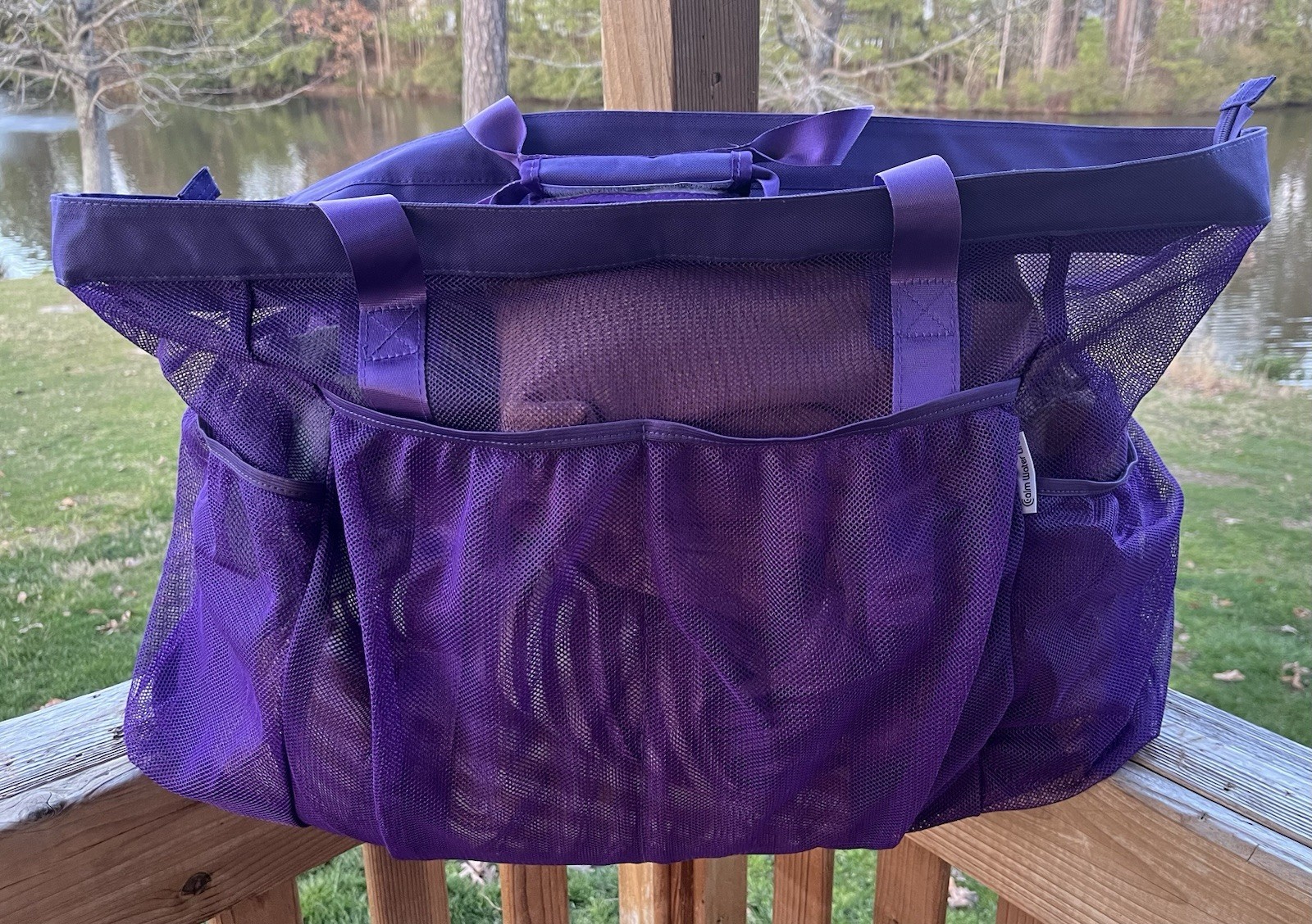 Extra Large Zipper Tote Pockets Pool Beach Swim Gym Mesh Bag